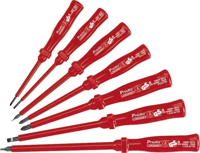 Izoliuotu VDE 1000 V atsuktuvu rinkinys (7 vnt.), 8PK-8100E Pro'sKit