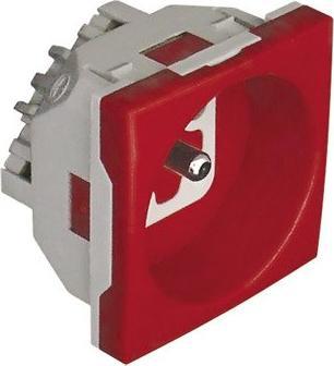 Efapel EFAPEL QUADRO45 GNIAZDO Z UZIEMIENIEM Z KLUCZEM CZERWONY 45116 SVM