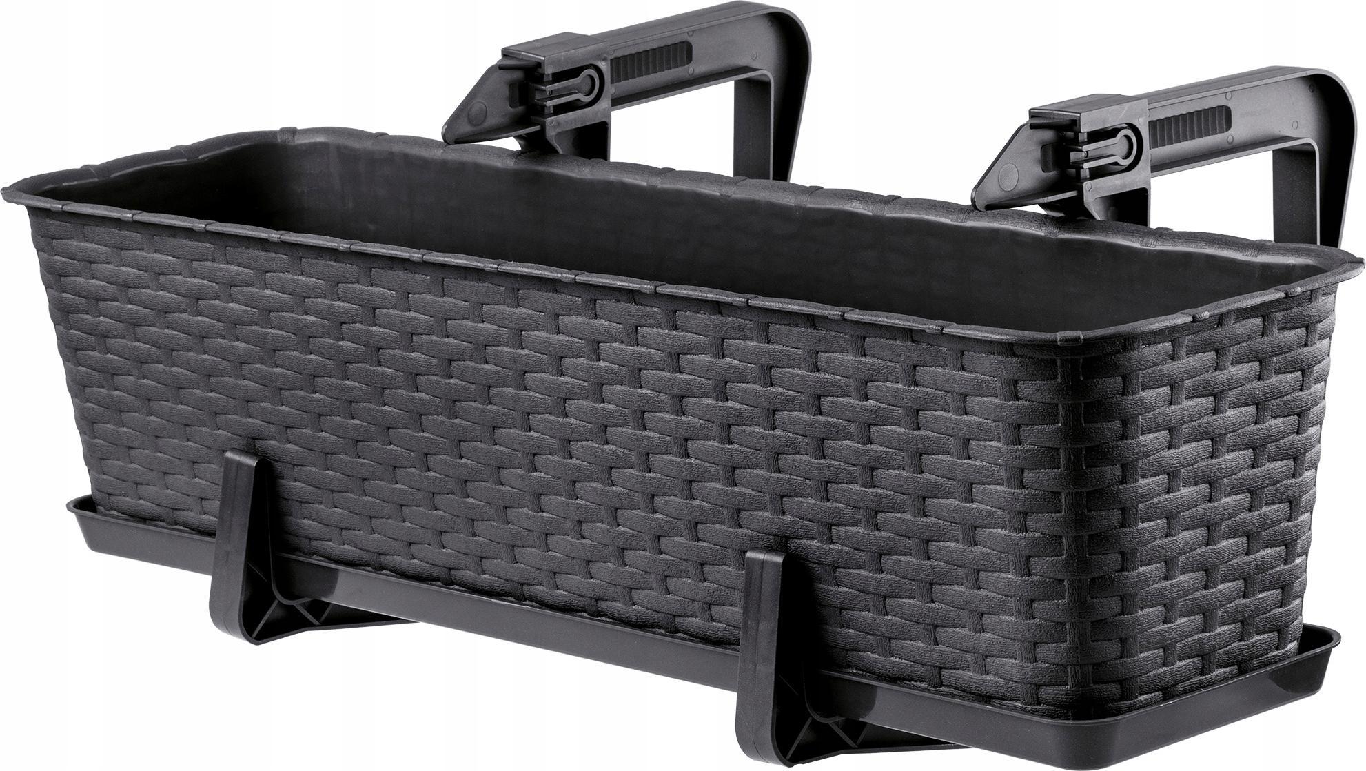 Kadax SKRZYNKA BALKONOWA DONICZKA UCHWYTY PODSTAWKA 60cm