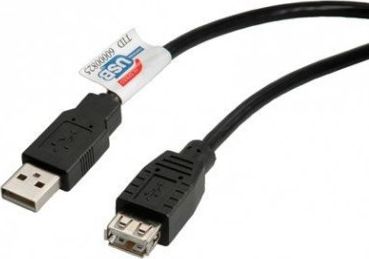 Kabel USB Roline USB-A - USB-A 0.8 m Czarny (11.02.8947)