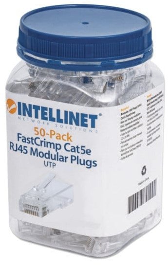 Wtyk RJ45 8P/8C Cat 5e UTP linka/drut przelotowy 50 sztuk