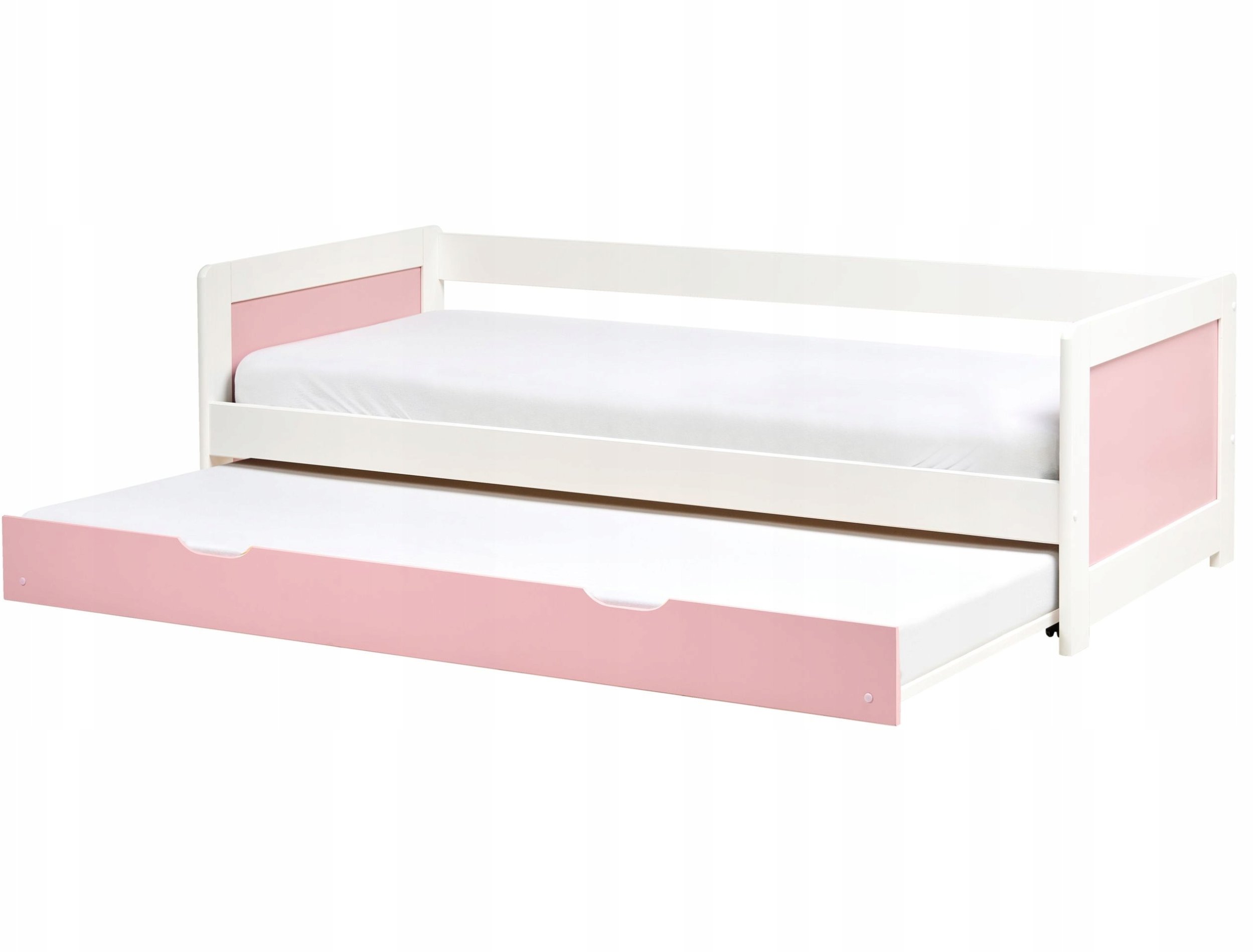 Łóżko wysuwane Drewno sosnowe GRAVELINES 90 x 200 cm Różowy