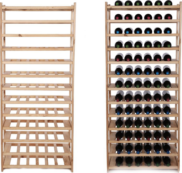 Wamar-Sosenka Regał drewniany na wino LSR 13 leżni na butelki Naturalny Półki na wino 13 szt Drewno sosnowe