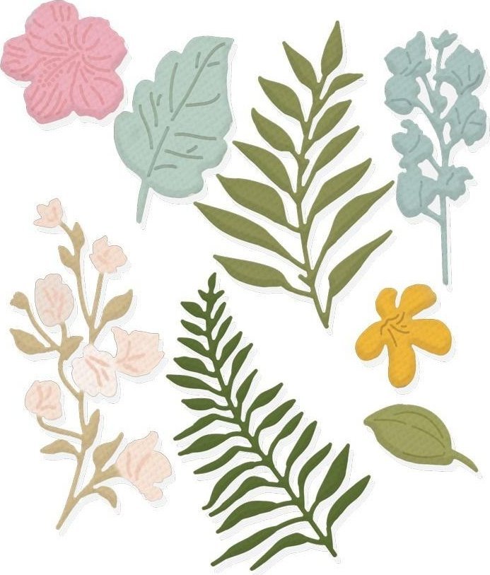Zestaw wykrojników - Kwiaty i liście 8szt