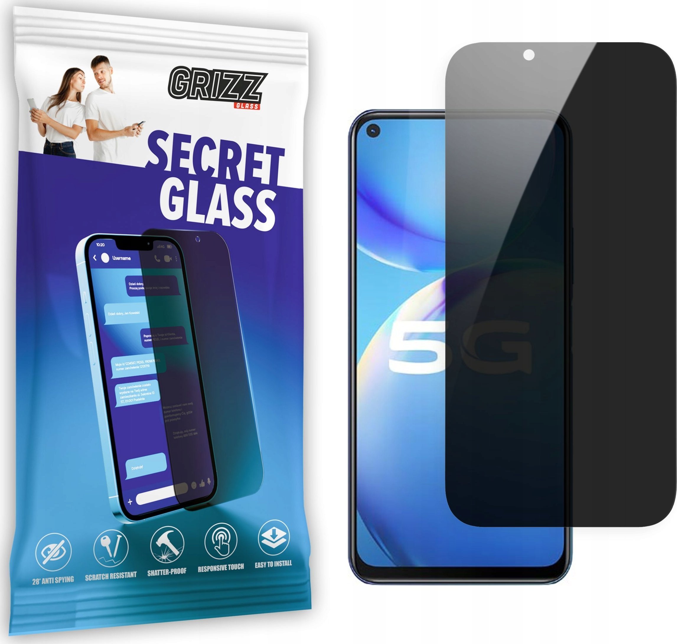 GrizzGlass Szkło prywatyzujące GrizzGlass SecretGlass Vivo Y70