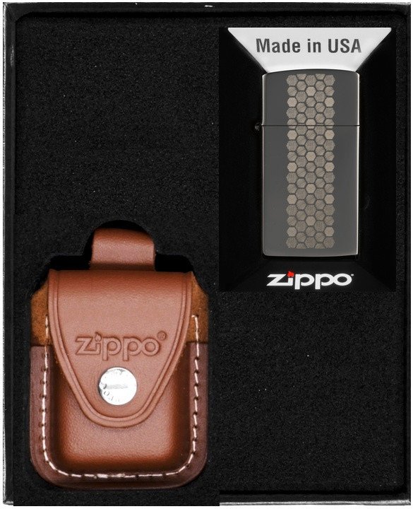Zestaw ZIPPO Zapalniczka HONEYCOMB PATTERN DESIGN SLIM Prezentowy No2
