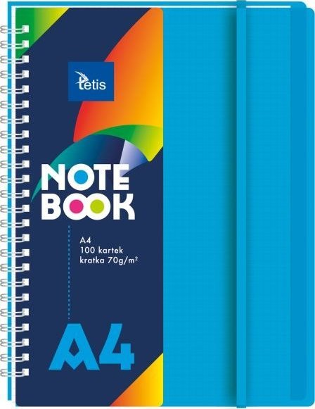 KOŁONOTATNIK A4, OKŁADKA PP, KOLOR NIEBIESKI 70g/m2,100 KARTEK.