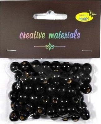 Koraliki drewniane czarne 10mm 25g