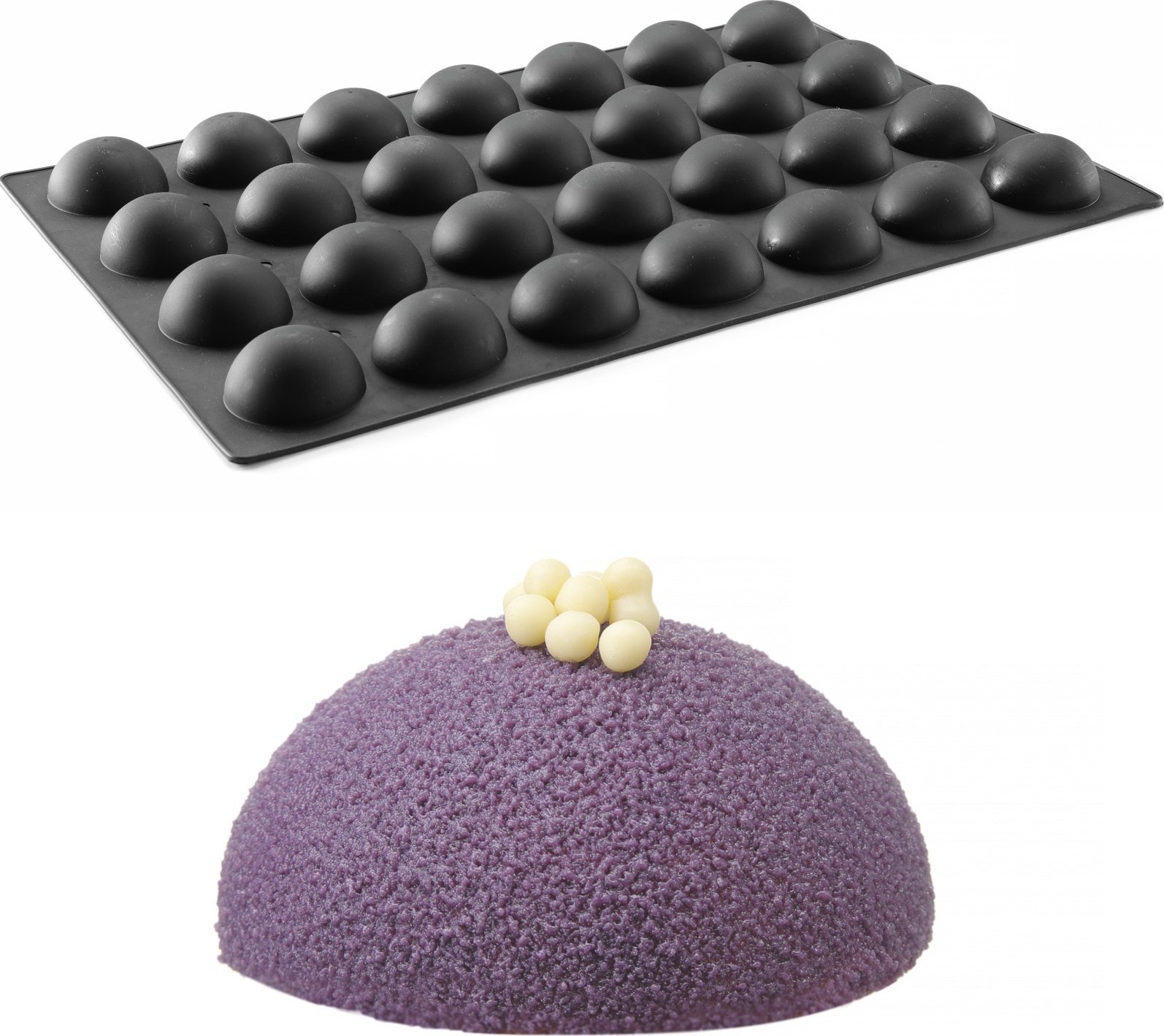 Hendi Forma silikonowa do pralin musów wypieków 600 x 395 mm - półkole Forma silikonowa do pralin musów wypieków 600 x 395 mm - półkole