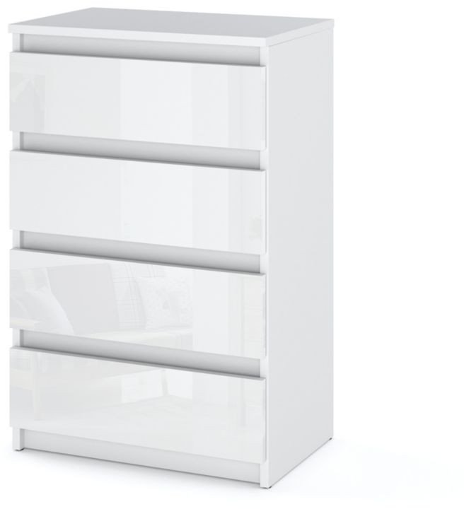 Komoda Z Szufladami Biały Połysk 60cm Hugo Pojemna Szafka Rtv Sypialnia