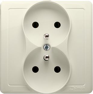 Kontakt-Simon Gniazdo wtyczkowe Simon Basic podwójne z uziemieniem beżowy (BMGZ2/12)