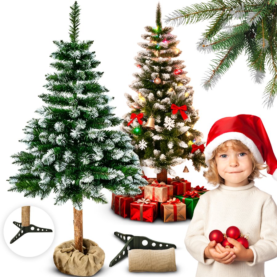 Choinka sztuczna 180cm Sosna Ośnieżona na pniu Heckermann