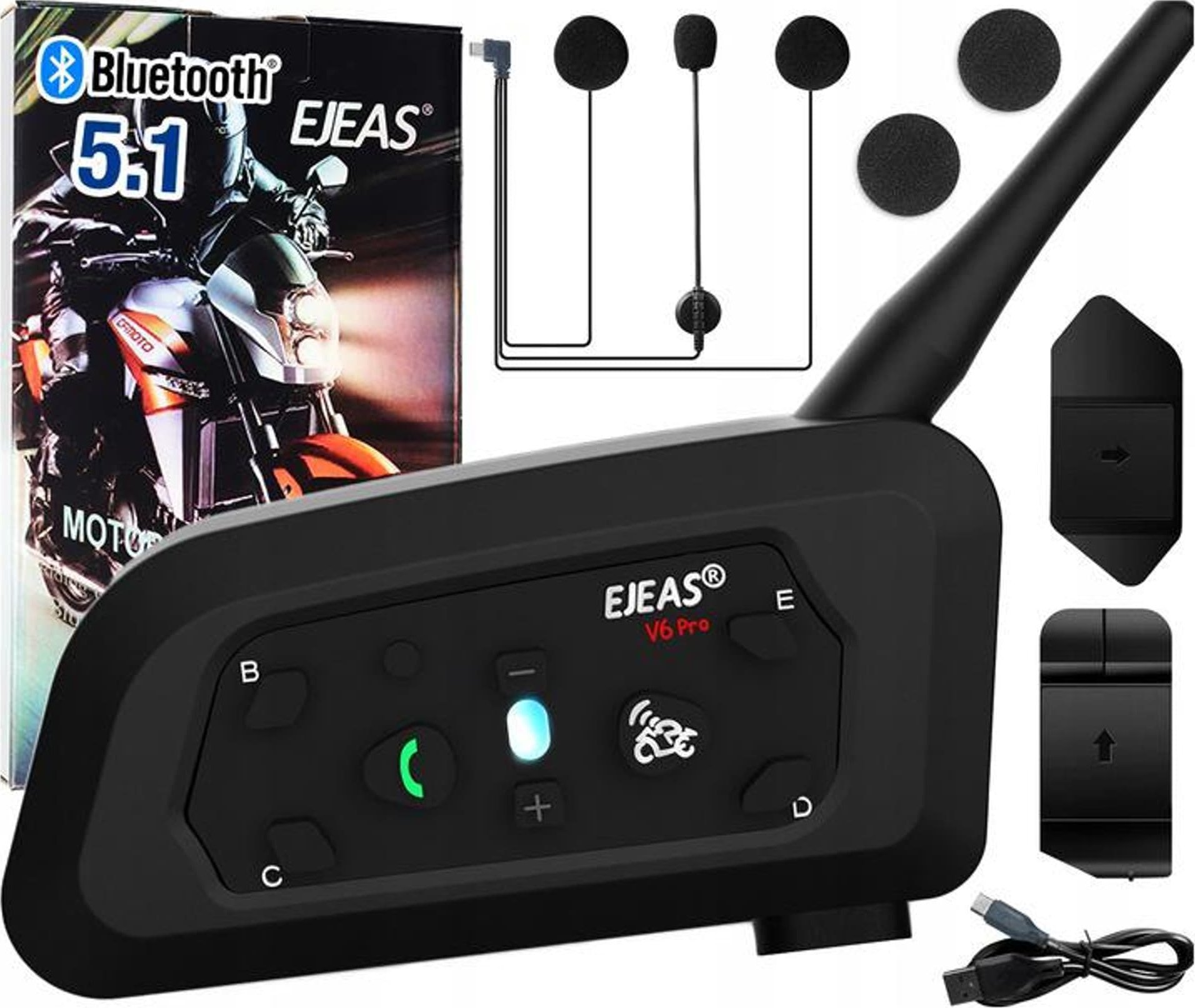 Ejeas Interkom Ejeas V6 Pro TYP-C (zestaw na 1 kask)