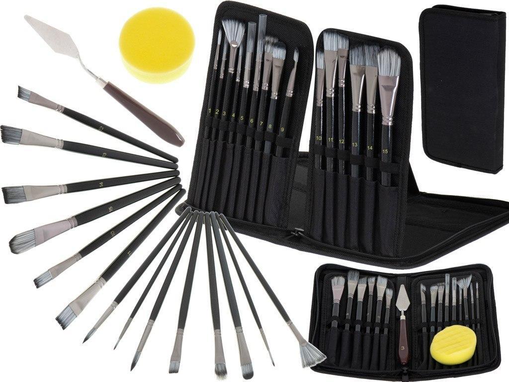 DWM PĘDZLE MALARSKIE ARTYSTYCZNE ZESTAW DO MALOWANIA W ETUI