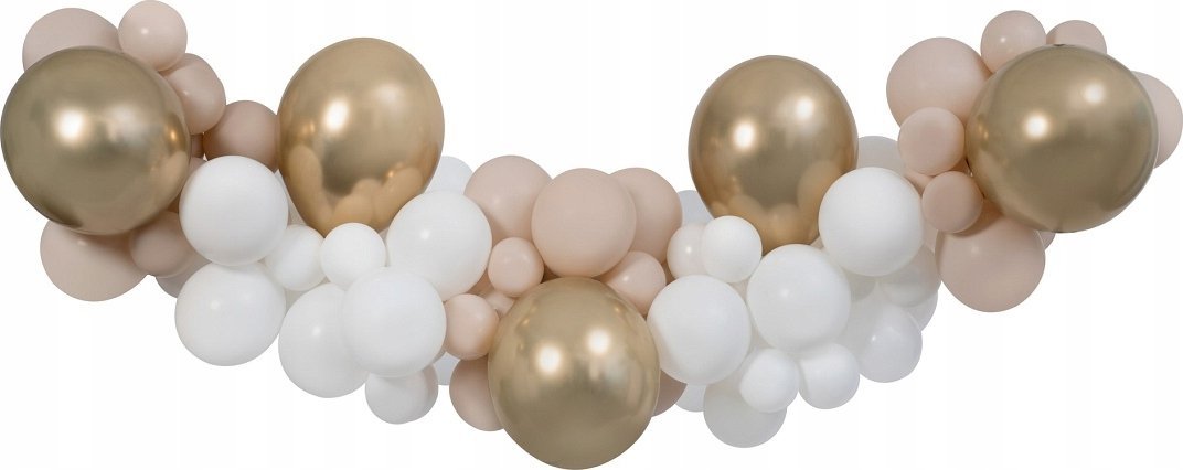 GoDan Girlanda balonowa DIY biało-szampańsko-latte 65szt