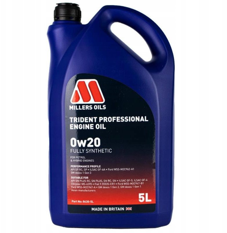 Olej silnikowy Millers TRIDENT PROFESSIONAL 0w20 8430-5L