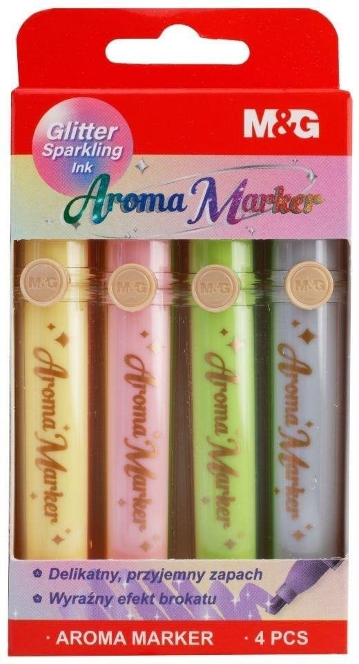 Markery zapachowe brokatowe 4 kolory mix M&G