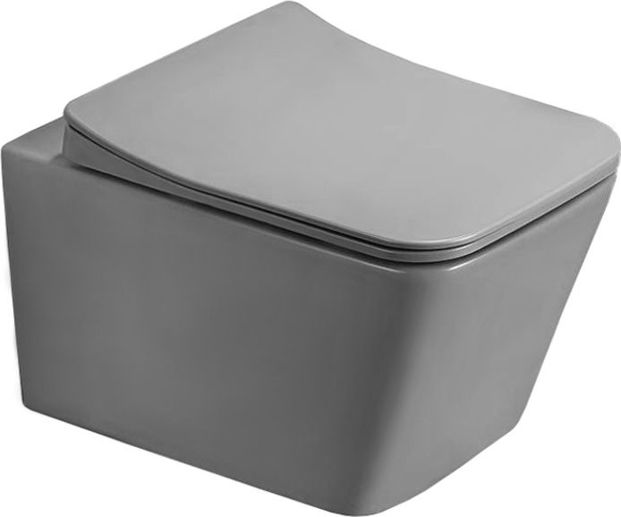 Miska WC Mexen Mexen Teo miska wc Rimless z deską wolnoopadającą slim, duroplast, szara jasna mat - 30854061