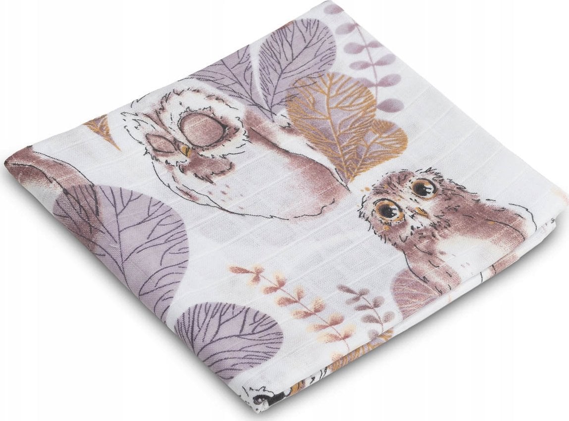 Sensillo PIELUCHA MUŚLINOWA 70X80 CM PUCHACZE