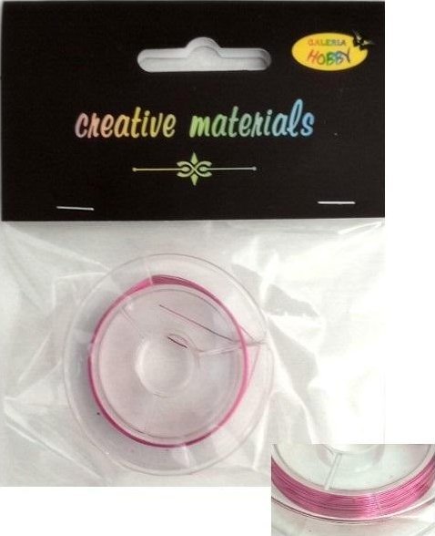Drut miedziany 0.3mm 10 mb pink
