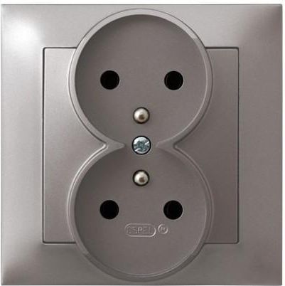 Ospel Gniazdo Impresja podwójne z uziemieniem tytan (GP-2YZ/23)