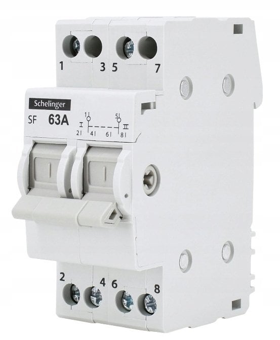 Modułowy przełącznik instalacyjny I-0-II 2P 63A A11-SF-2P-063