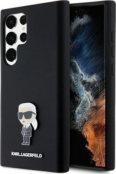 Karl Lagerfeld Karl Lagerfeld KLHCS23LSMHKNPK S23 Ultra S918 czarny/black Silicone Ikonik Metal Pin