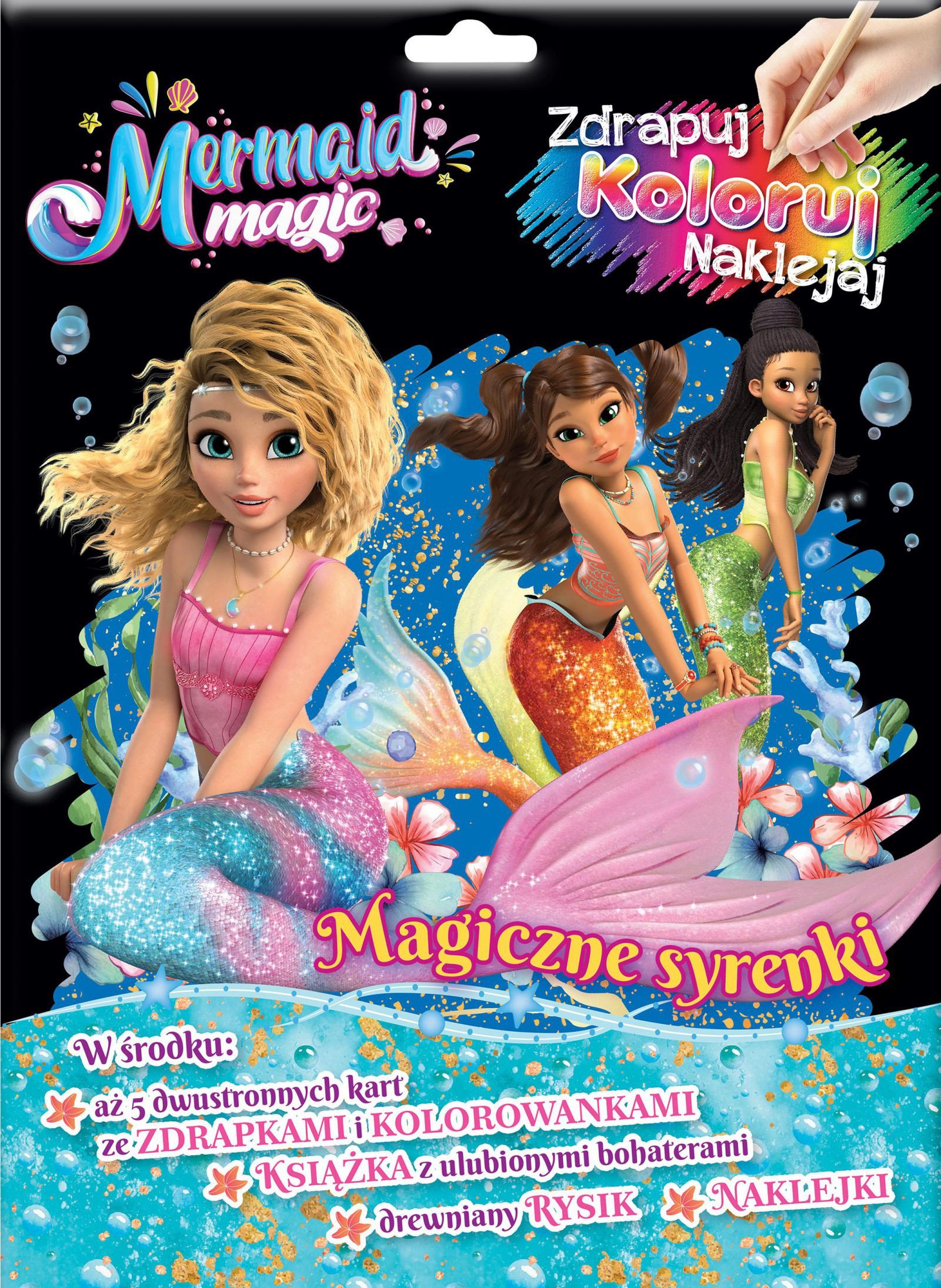 Magia Syren. Zdrapuj, koloruj, naklejaj