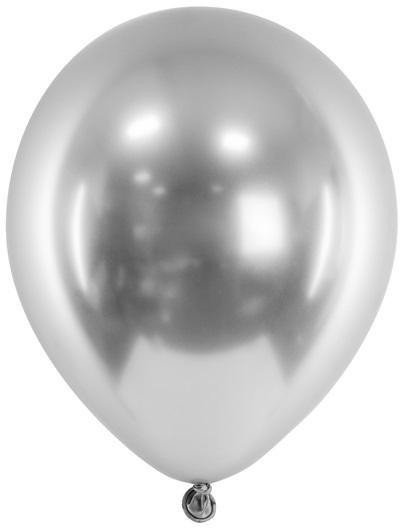 Balony Glossy srebrne 46cm 5szt