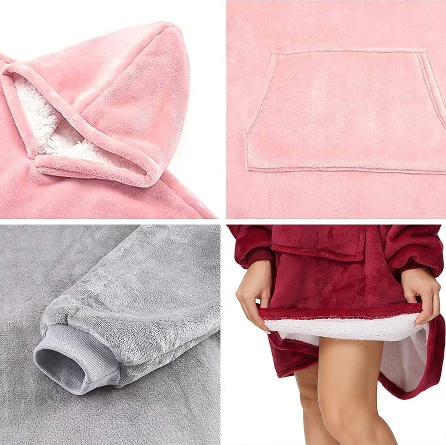 ZOLTA Ciepły koc TV Bluza z rękawami Narzuta Szlafrok 160x85