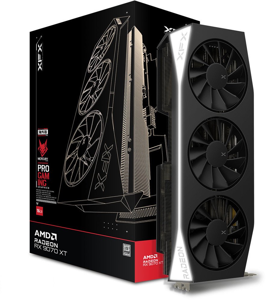Karta graficzna XFX Mercury Radeon RX 9070 XT Gaming 16GB GDDR6 (RX-97TMERCB9)