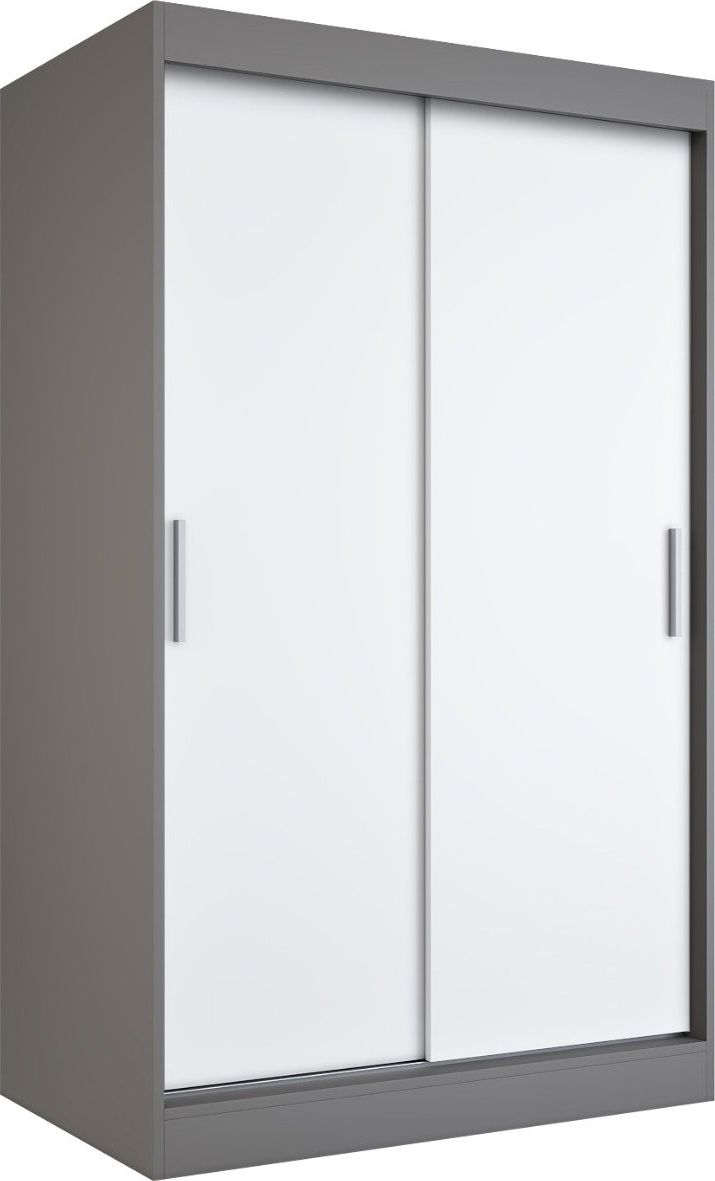 MKPOL Szafa przesuwna MODUO COMFORT 120 antracyt/biała mat gładka