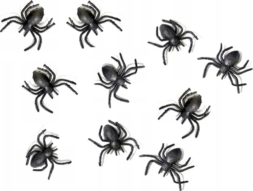 Korbi SZTUCZNE PAJĄKI CZARNE ZESTAW PLASTIKOWE HALLOWEEN 10szt