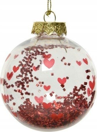 Kaemingk Bombka przezroczysta z konfetti plastikowa nietłukąca 1szt