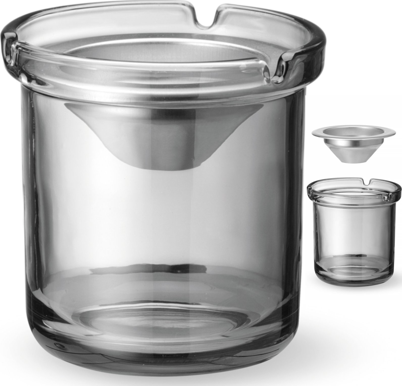 Hendi Popielnica szklana ze stalowym wkładem śr. 98 x 99 mm Popielnica szklana ze stalowym wkładem śr. 98 x 99 mm