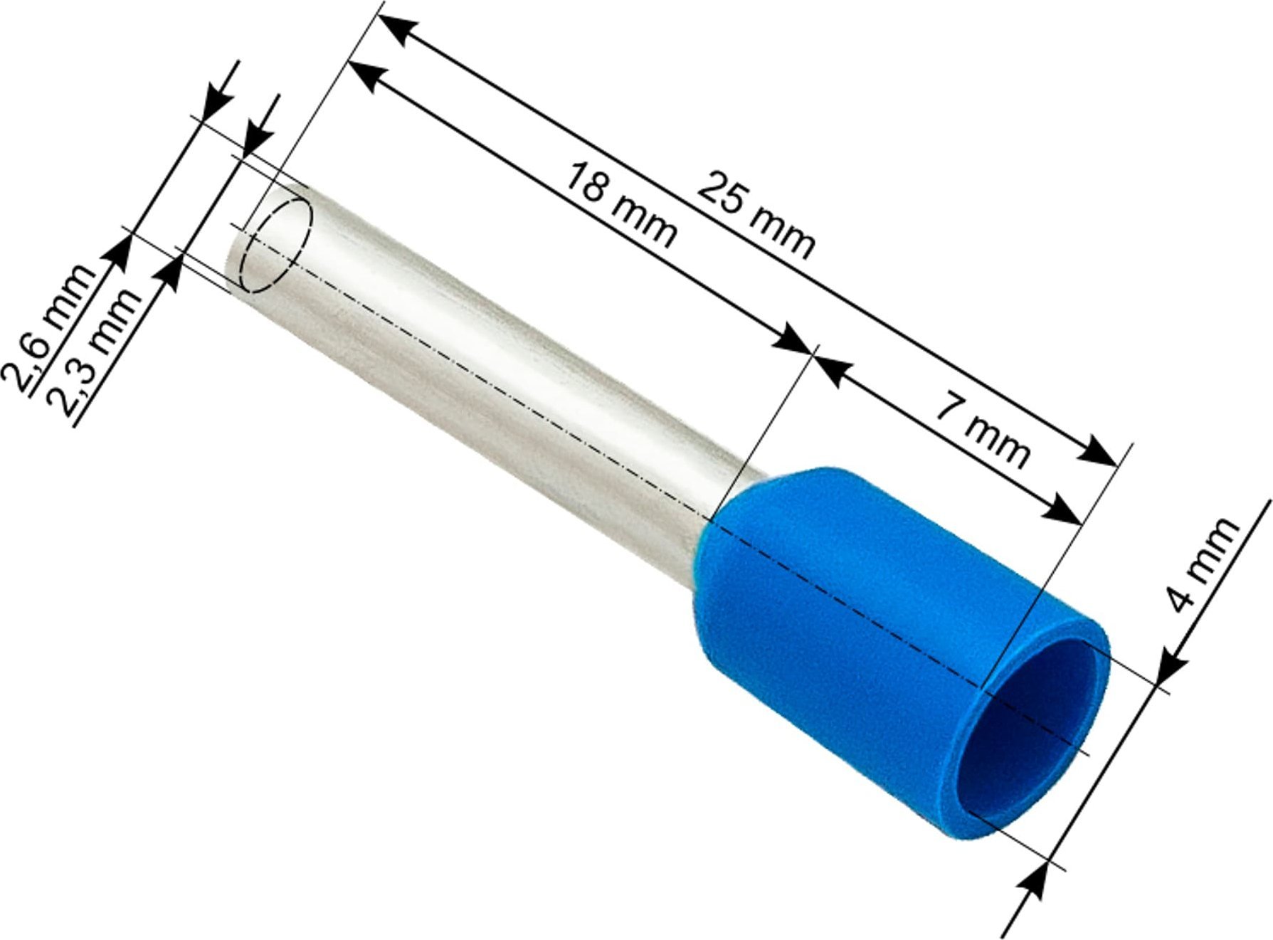 Blow 43-078# Konektor izol.tulejka 2,5/18 niebieska