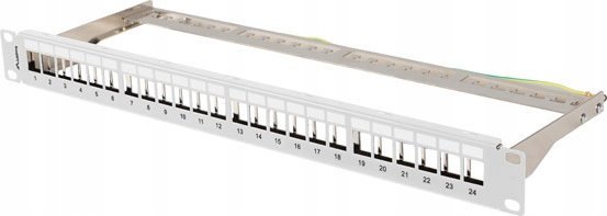Lanberg Patch panel pusty Lanberg PPKS-0924-S 24 port 1U 19" do modułów keystone szary