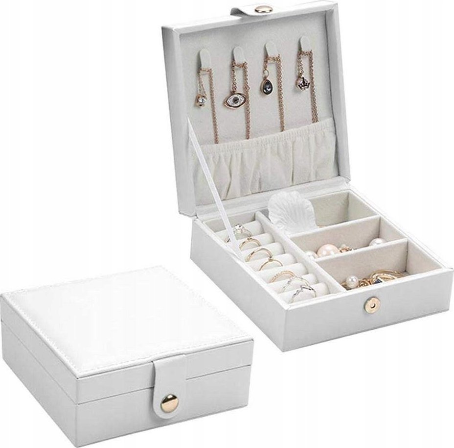 Korbi SZKATUŁKA PUDEŁKO ORGANIZER NA BIŻUTERIĘ BIAŁY C8