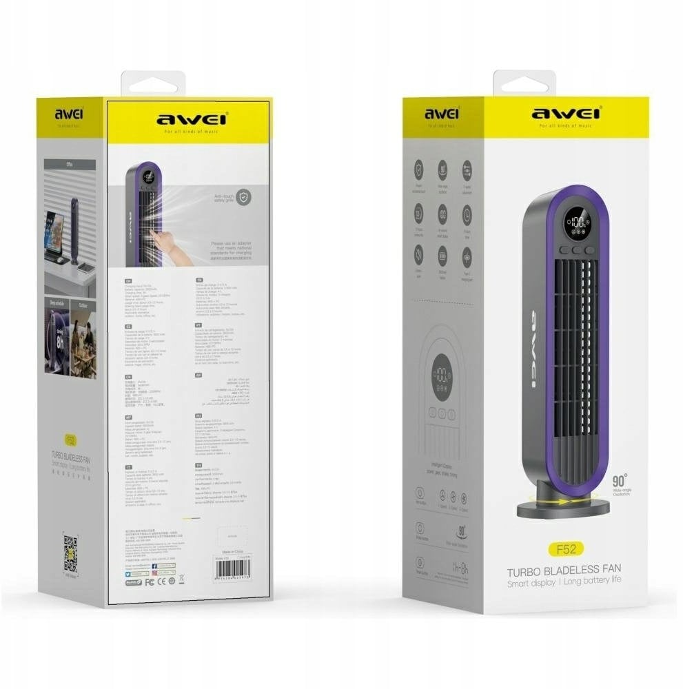 Wentylator Awei Wiatrak kolumnowy 3600mAh szary
