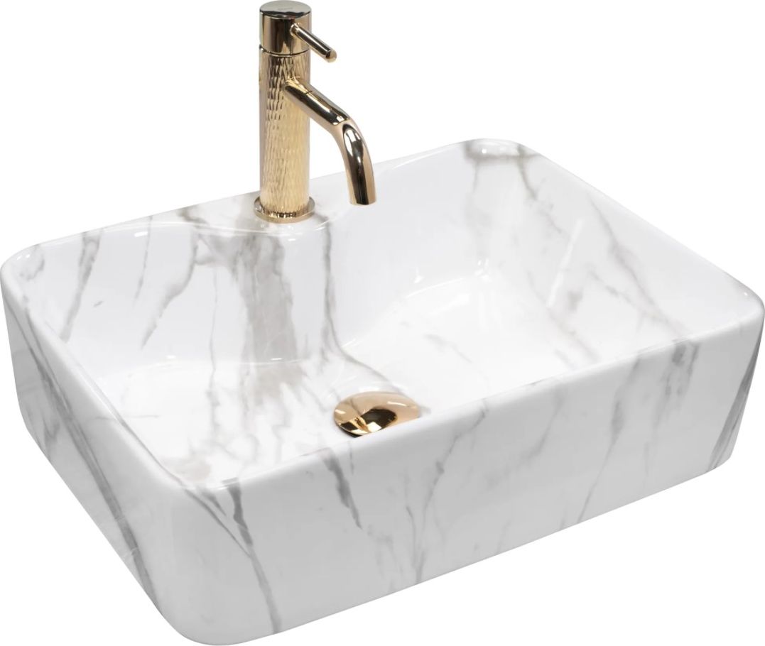 Umywalka Rea Kelly nablatowa 49cm Imitacja kamienia