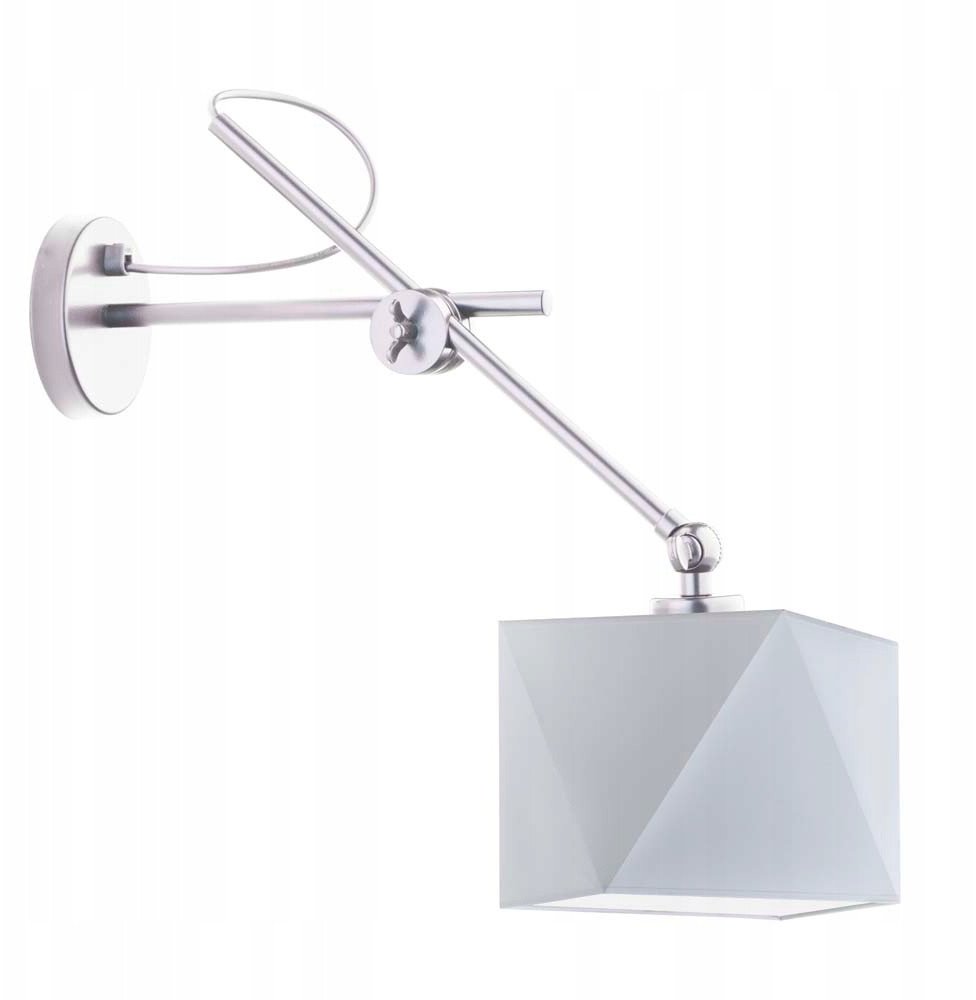 Srebrny kinkiet na wysięgniku ruchomym TIRANA lampa ścienna z regulacją do czytania LED