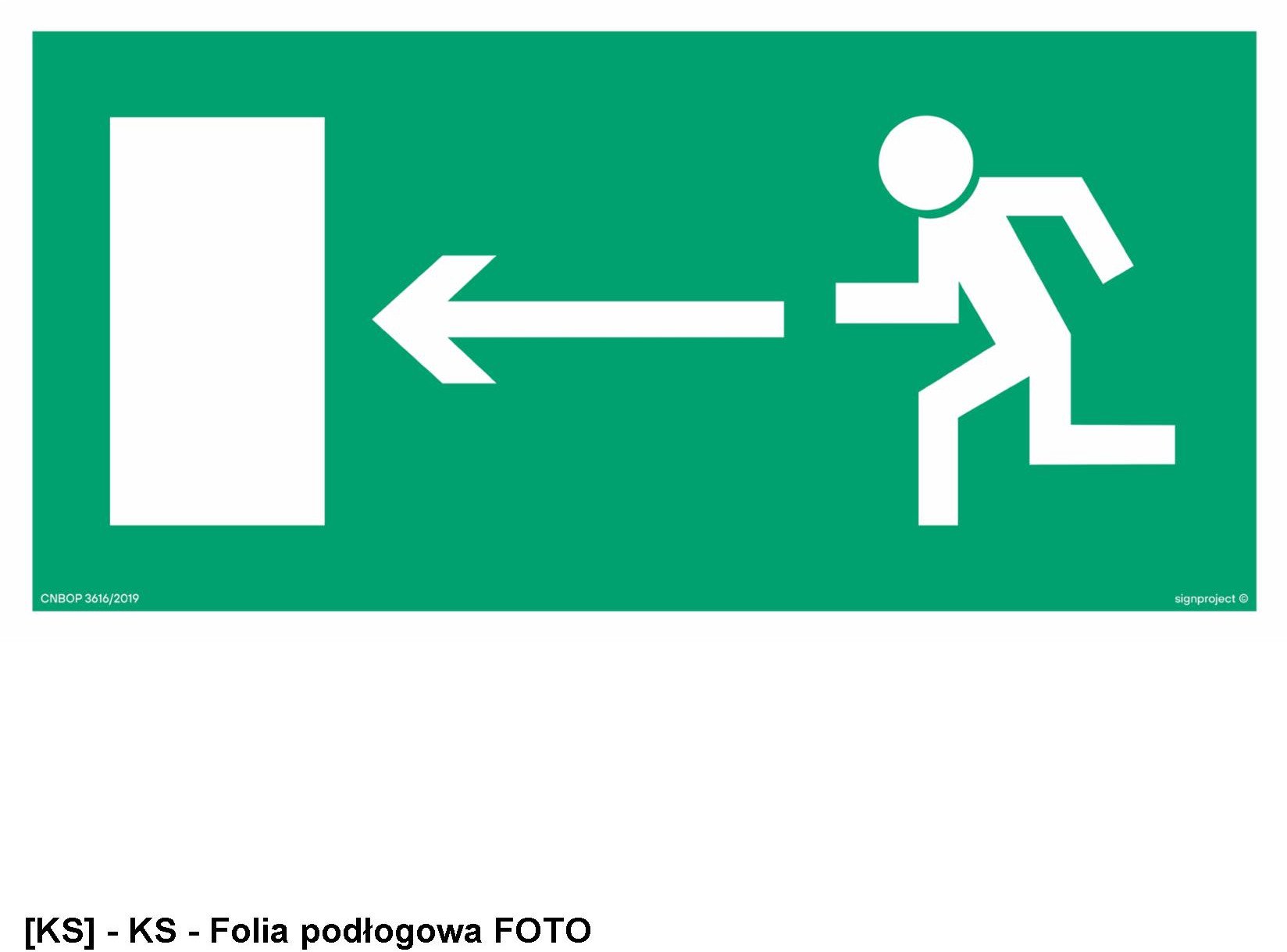 AA003 - Kierunek do wyjścia drogi ewakuacyjnej w lewo 800x400