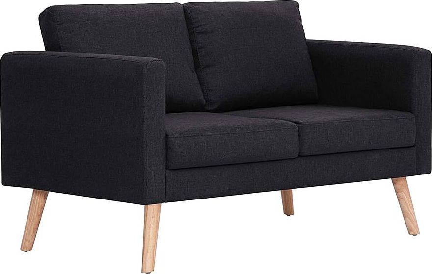 Elior Dwuosobowa czarna kanapa - Lavinia 2X