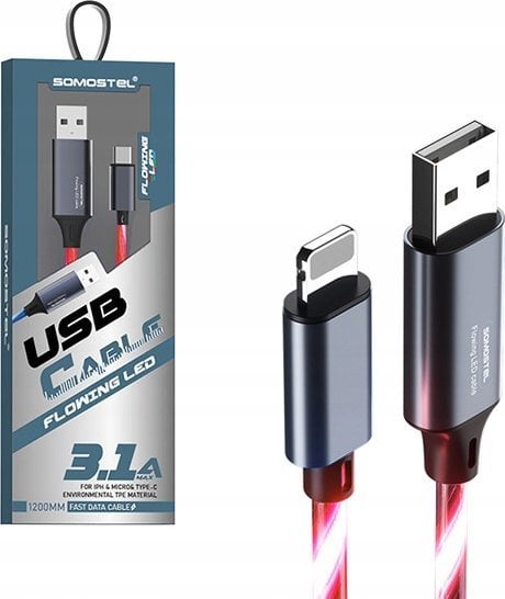 Kabel USB USB-A - Lightning 1.2 m Czerwony (31179)