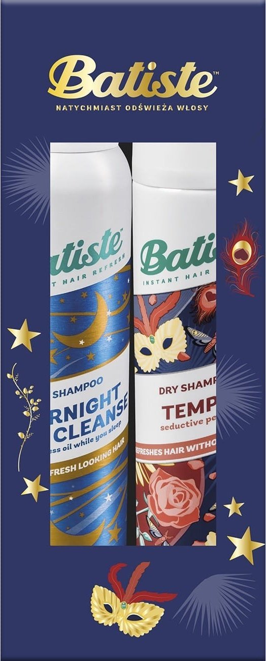 Batiste BATISTE Zestaw świąteczny (suchy szampon Tempt 200ml+Overnight Light Cleanse 200ml)