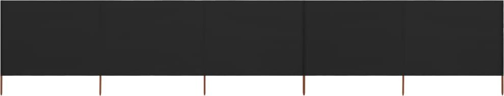 vidaXL Parawan 5-skrzydłowy z tkaniny, 600x80 cm, czarny