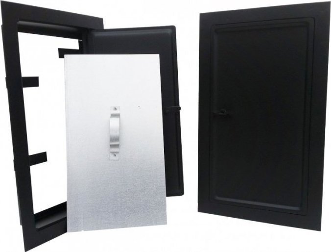 UN DRZWICZKI KOMINOWE CZARNY MAT 155*290MM DUŻE (1 SZT)