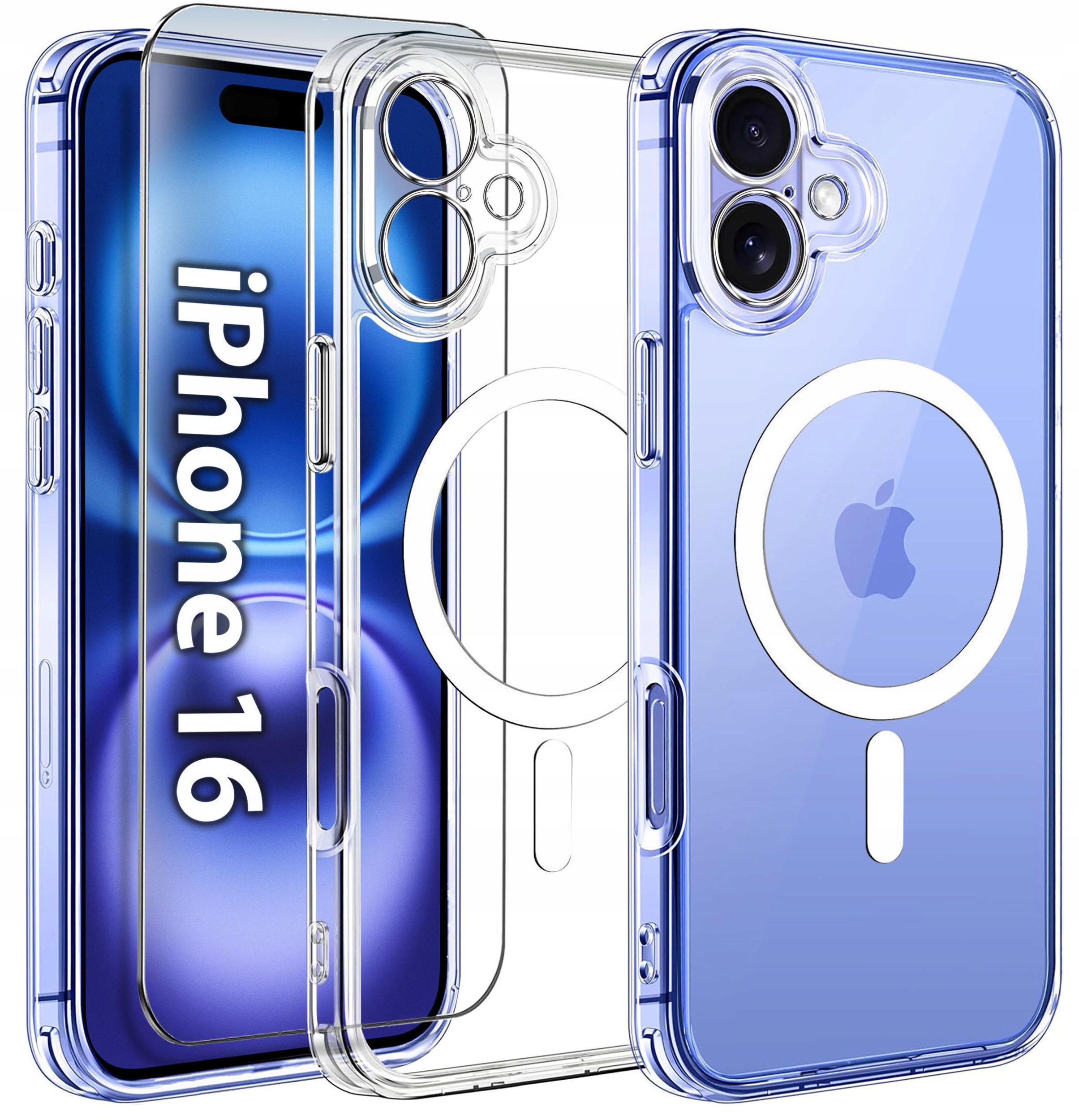 Etui do iPhone 16 WZMACNIANE do MAGSAFE ANTI SHOCK CASE + Szkło OCHRONNE 9H