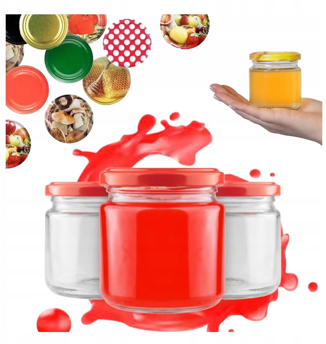 48x Słoik 200ML + WIECZKO FI66 DŻEM PRZETWORY NA PASZTET KONFITURY