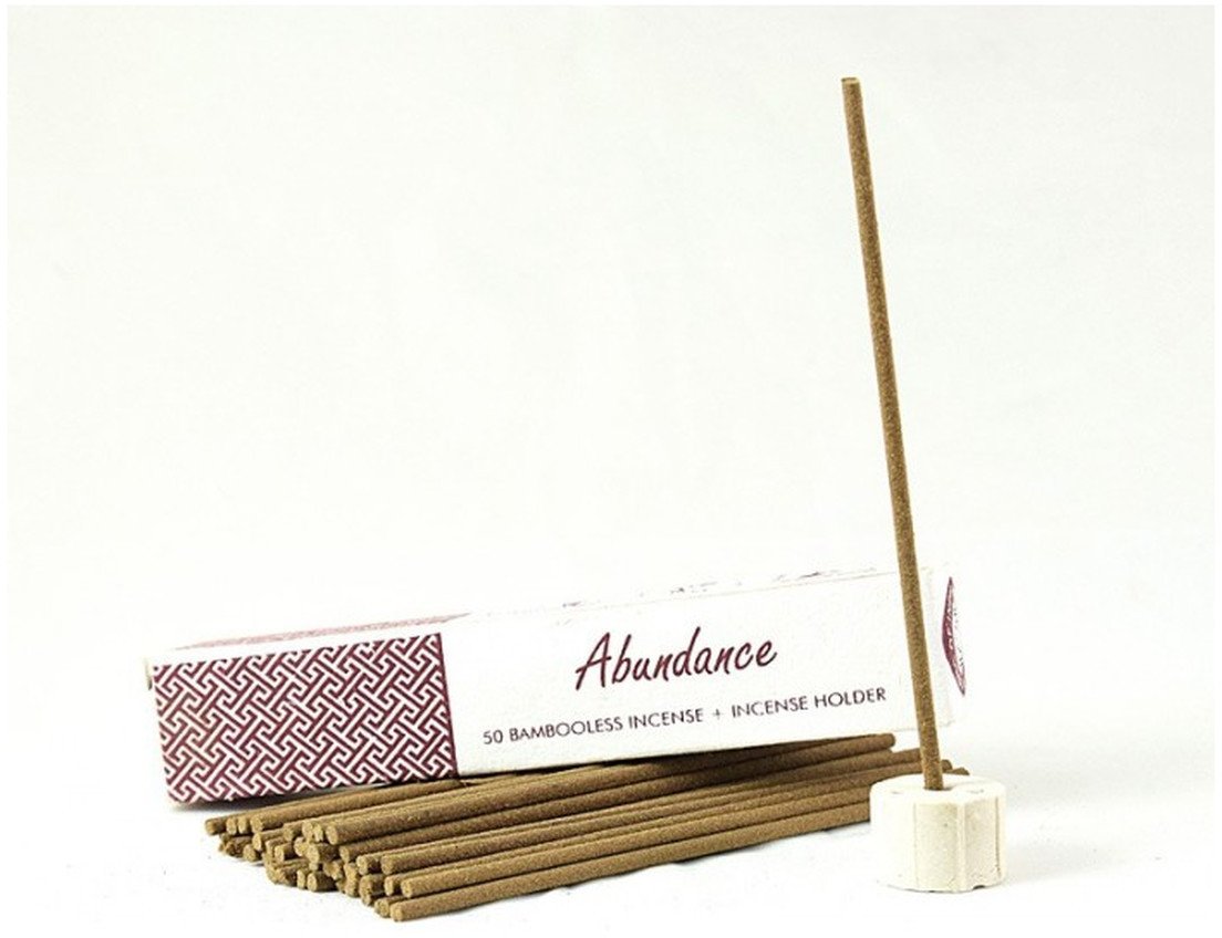 Song of India Abundance Nie zawierające bambusa kadzidła indyjskie z ceramicznym stojakiem 50 szt.